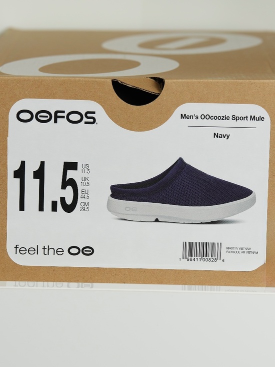 OOfos OOcoozie Recovery Sport Mules Men Navy Blue Slip On Comfort Casual Shoes main image 4